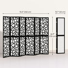 HOMCOM 6 Panel Geometric Pattern Freestanding Room Divider for Bedroom - Black-Translucent non-woven fabric panels create privacy while allowing soft light to pass through 
