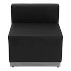 Flash Furniture HERCULES Alon Series Black Leather Chair with Brushed Stainless Steel Base-Modular Chair