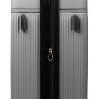 Bugatti Monaco 26.5" Hardside Medium Check-in Luggage - Vegan Leather Trim -  Grey-Double 360-degree spinner wheels for smooth
and quiet rolling (8 wheels)