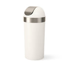 Umbra Venti Trash Can with Swing Top Lid - Sand - 16-Gallon (62 L)-Simple clean design: venti's swing-top lid keeps garbage out of sight while the neck ring both holds and conceals the bag for a clean, modern look
