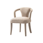 Manhattan Comfort Palmer 22.8" Mid-Century Modern Tweed Upholstered Dining Armchair - Gold Dust - Set of 2-Birch Wood Feet Upholstered in Luxurious Tweed for Fashion and Durability