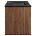 Modway Transmit 30" Wall-Mount Bathroom Vanity - Walnut/Black-Dual Soft-Close Doors
