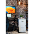 Hirsh Industries Space Solutions 18" Deep Vertical File Cabinet with Casters, 2-Drawer, Pearl White-Lock secures both drawers