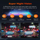 Vantrue S1 Pro 2.7K Dash Cam with 64 GB SD Card-Hdr imaging balances bright headlights and dark shadows for accurate video detail