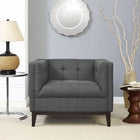 Modway Serve Upholstered Fabric Armchair - Grey-Non-Marking Foot Caps