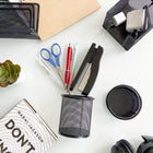 ShoppingAll Metal Mesh Desk Organizer Accessories Assortment 5-Piece Set - Black-STURDY DESIGN: Made Of Mesh Metal, A Sturdy Base, With Solid Welding Make Them Last Years On End.