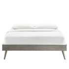 Modway Margo Wood Full Platform Bed Frame - Grey-Interchangeable Headboard Options
