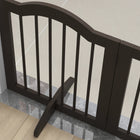 PawHut Freestanding Pet Gate with 2 Support Feet - Coffee-It can be easily folded to save space and storage 