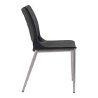 Zuo Ace Dining Chair - Black/Silver - Set of 2-Dimensions: 22.2" L x 21.3" W x 35.0" H