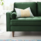 Modway Valour Performance Velvet Loveseat - Green-Dense Foam Padding