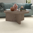 Hudson&Canal Holm 36"W Round Coffee Table - Antiqued Grey Oak-Clean with a soft, dry cloth and no harsh chemicals or abrasive cleaning materials