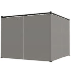 Outsunny Retractable Pergola Canopy with Sidewalls - 10' x 10' - Light Grey-PU-coated polyester canopy is retractable, slides to a position to keep you protected from the sun	 