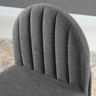 Modway Isla Channel Tufted Upholstered Fabric Dining Side Chair - Black/Charcoal-Matte Black Stainless Steel Base