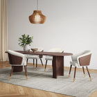 Manhattan Comfort Reeva 23.23" Modern Leatherette Upholstered Dining Chair - Walnut and Cream-Frame Made of Solid Beech Wood with Rich Walnut Finish