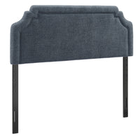 Modway Magnolia Upholstered Fabric King Size Headboard - Slate Blue-Woven Slub Weave Fabric Upholstery