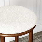 Modway Fable Boucle Fabric Bar Stools - Walnut Ivory - Set of 2-Wood Frame