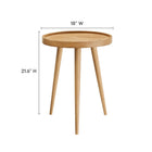 Modway Chiro Round Wood Side Table - Natural-Solid Mango Wood