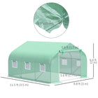 Outsunny Walk-in Greenhouse with Roll Up Door & 6 Mesh Windows - 10' x 11' x 7' - 6 windows that can be opened and closed for great air ventilation
 
