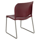 Flash Furniture HERCULES Series Burgundy Full Back Contoured Stack Chair with Grey Powder Coated Sled Base-Polypropylene Material