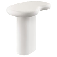 Modway Elowen Outdoor Side Table - White-Smooth Concrete Construction