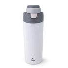 Sully Double Wall Stainless Steel Vacuum Flask - 25 oz - Grey-Features a push-button dual lid for sipping or chugging