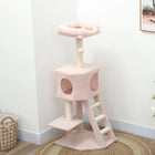 PawHut 47" Cat Tree Tower with Condo and Scratching Posts - Ball-Sisal scratching posts for tough use 