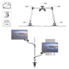 SHOPPINGALL Extra Long Vertically Stacked Dual Gas Spring Monitor Arm for 15”-32” Screens - SA-GA24L-White-[ADVANCED ERGONOMICS] Outfitted with a premium gas spring system that permits effortless tension adjustments. With +85° to -90° tilt, ±90° swivel, and 360° rotation, you have full control over your monitors' positioning. Relieve neck and back strain with optimal height adjustments. For additional flexibility, the extension arms can be removed. The extra tall 31.8" pole promotes sit-to-stand transitions