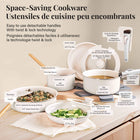 Gotham Steel Ceramic and Aluminum Non-Stick Cookware 18-Piece Set with Detachable Handles - Cream-Magnetic storage convenience: keep your kitchen organized with the included magnetic storage board, which securely holds the detachable handles, ensuring they are always handy and neatly stored