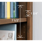 Sauder Arch 5-Shelf Bookcase - Grand Walnut-Dimensions: 33-3/4" W x 13-1/4" D x 73-1/8" H