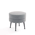 Manhattan Comfort Bailey 18.11" Mid-Century Modern Polyester Blend Upholstered Ottoman - Grey with Black Legs-30 Day Limited Manufacturer's Warranty