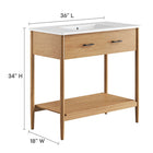 Modway Zaire 36" Bathroom Vanity - Natural/White-Compact Drawer