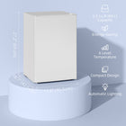 HOMCOM 2.5 cu ft Mini Fridge with Freezer - White-Reversible door hinges allow for flexible installation options