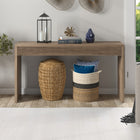 Hudson&Canal - Console Lawrence , 55 po de largeur, en chêne gris vieilli-Nettoyer avec un chiffon doux et sec, sans produits chimiques agressifs ni produits de nettoyage abrasifs