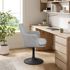 Modway Lippa Swivel Dining Upholstered Armchair - Black Light Grey-360º Swivel Capability