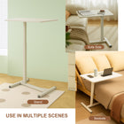 Ezywork Height Adjustable Side/End Mobile Desk - White-1 Year Limited Manufacturer Warranty
