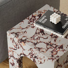 Modway Valen Square Indoor/Outdoor Patio Arched Concrete Side Table - Red Marble-Non-Marking Leveling Feet