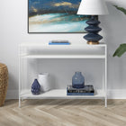 Hudson&Canal Ricardo 42"W Console Table with Metal Shelves - Matte White-Features easy assembly