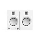 Kanto TUK Powered Bluetooth Speaker with Headphone Out - USB DAC - Dedicated Phono Pre-amp - Matte White-Featuring 5.25" aluminum concave drivers that produce balanced mid-range and deep bass response