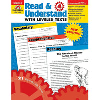 Evan-Moor "Read and Understand With Levelled Texts" Resource Book (EMC3444) - Grade 4-Age group and grade: Ages 9 - 10 years and grade 4th