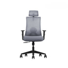 Kopplen Office Chair with Headrest & Armrests - Grey-Tailored support for enhanced work sessions.