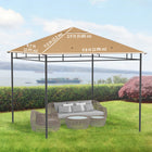 Outsunny 10' L x 10' W Square Gazebo Canopy Replacement UV Protected Top Cover - Beige-Hook and loop fastening is easy to install and remove
