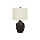 Monarch Specialties 22" H Transitional Table Lamp - Black Ceramic / Ivory / Cream Shade-This transitional style 26'' h table lamp with a transparent 5ft cord adds a decorative flair to your side or end table in the living room or office, or on a bedside table in your bedroom