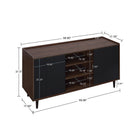 Manhattan Comfort Duane Mid-Century Modern TV Stand, Sideboard, Coffee Table and End Table - Dark Brown and Black - Set of 4-30 Day Limited Manufacturer's Warranty