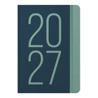 Letts of London 2027 Essence Weekly/Monthly Planner with Sewn Binding and Linen Recycled Cover - 8-1/4" x 5-7/8" - Teal - Multilingual-Space for each day of the week