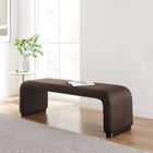 Modway Koda Performance Velvet Waterfall Long Bench - Black/Chocolate Brown-Stain-Resistant Fabric