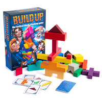 Continuum Games Build Up Block Stacking Game - Set of 48-Build the tower and the suspense: Do you have the right cards and tactics to win? Your goal is to make your opponent topple the tower. Use your skills and a little strategy to get to the top in BUILD UP