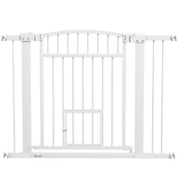 PawHut 30"-41" Dog Gate with Small Door and Extension Kit - 30" H-30.3" (77 cm)high gate
