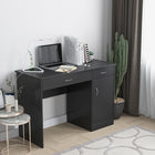 HOMCOM 43.25" Computer Desk with Storage Drawers - Black-Two handy drawers, and a locker include offer ample storage room