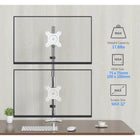 ShoppingAll SA-D285 Adjustable Dual Monitor Standing Mount for Monitors Up To 32" - White-7