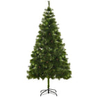 HOMCOM 7' Artificial Christmas Tree with Realistic Branch Tips - Green-Fantastic Christmas tree that adds a magical and festive touch to your home 
